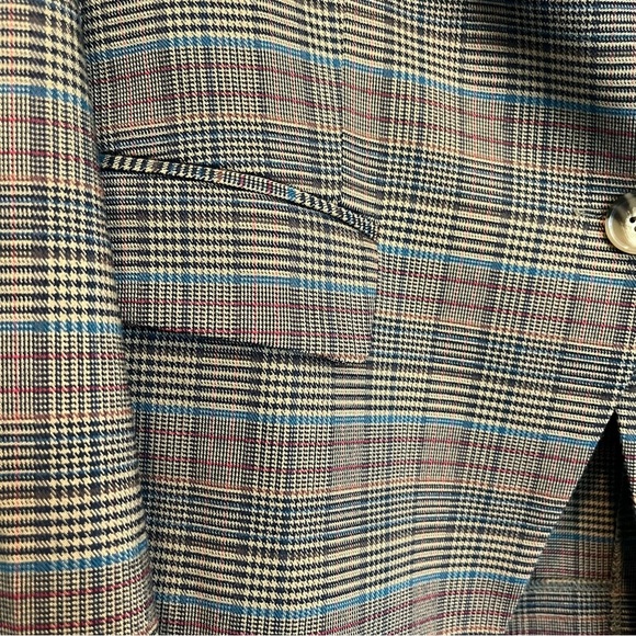 ModCloth Single Button Brown Plaid Blazer Size Large - Picture 9 of 11